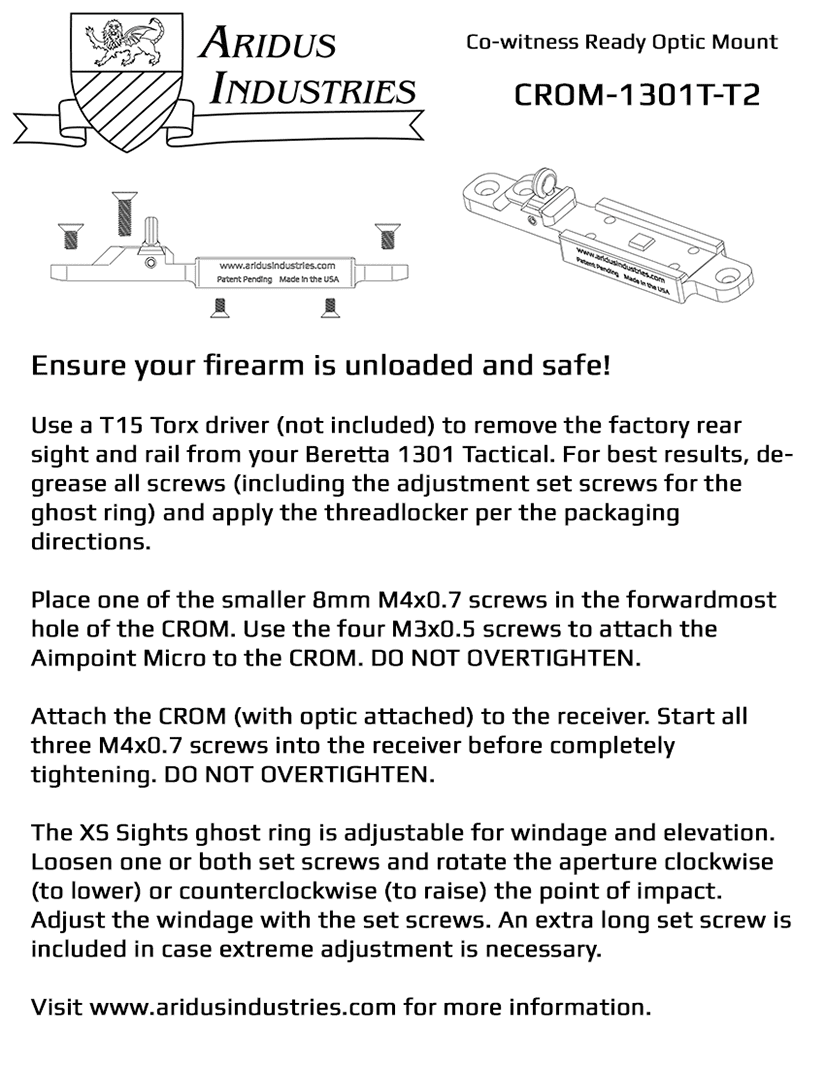 Beretta 1301 Tactical/ Aimpoint Micro CROM - Image 12